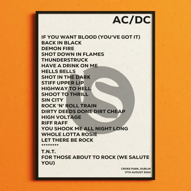 AC/DC Dublin 17th August 2024 - Gig Setlist - Setlist