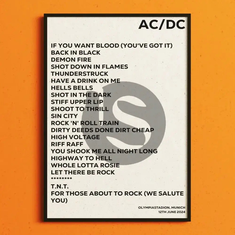 AC/DC Munich 12th June 2024 - Gig Setlist - Setlist