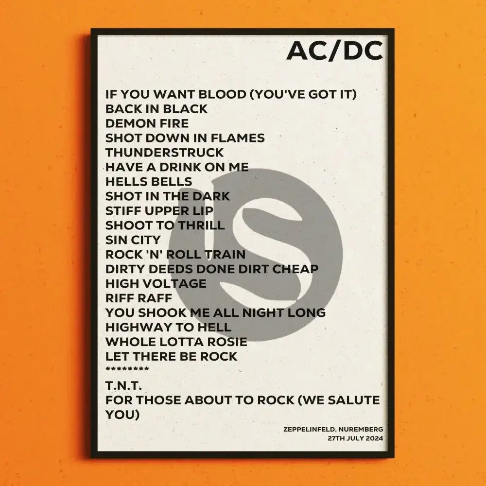 AC/DC Nuremberg 27th July 2024 - Gig Setlist - Setlist