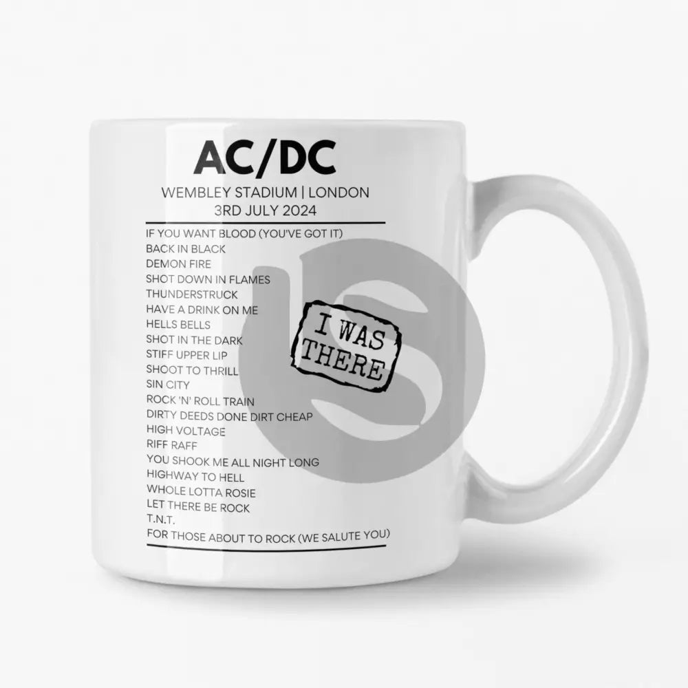 AC/DC Wembley Stadium July 3 2024 Setlist Mug - Setlist