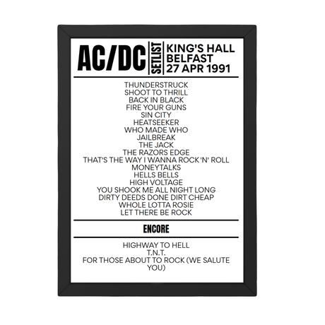 AC/DC Setlist 27-04-1991-Belfast - Setlist