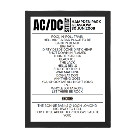 AC/DC Setlist 30-06-2009-Glasgow - Setlist