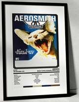 Aerosmith Nine Lives Bradley Center Milwaukee 3rd November 1998 - Setlist Tour Poster - Setlist