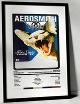 Aerosmith Nine Lives Coca - Cola Lakewood Amphitheatre Atlanta 3rd October 1998 - Setlist Tour Poster - Setlist