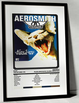 Aerosmith Nine Lives Polaris Amphitheater Columbus 23rd September 1998 - Setlist Tour Poster - Setlist