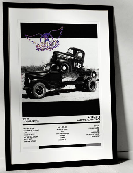 Aerosmith Pump Agridome Regina 25th March 1990 - Setlist Tour Poster - Setlist