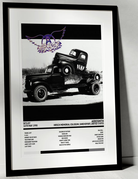 Aerosmith Pump Hirsch Memorial Coliseum Shreveport 16th May 1990 - Setlist Tour Poster - Setlist