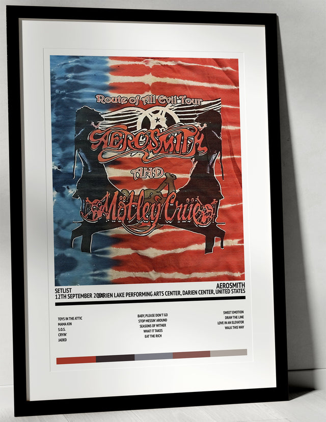 Aerosmith Route of All Evil Darien Lake Performing Arts Center Darien Center 12th September 2006 - Setlist Tour Poster - Setlist