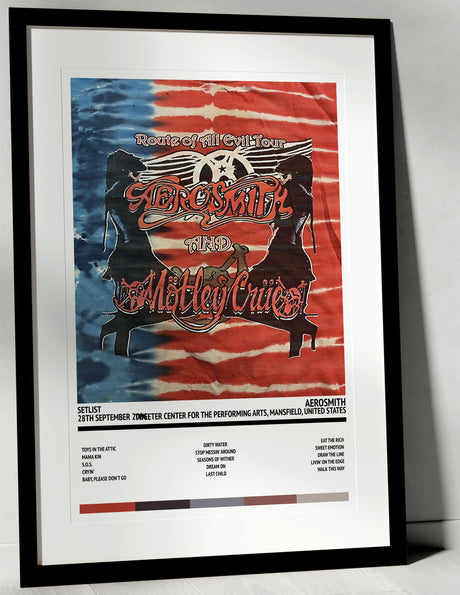 Aerosmith Route of All Evil Tweeter Center for the Performing Arts Mansfield 28th September 2006 - Setlist Tour Poster - Setlist