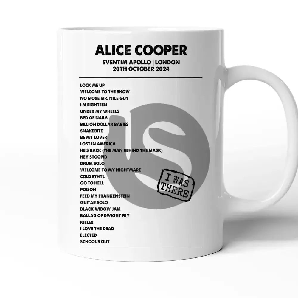 Alice Cooper 20th October 2024 Eventim Apollo London - I Was There - Setlist