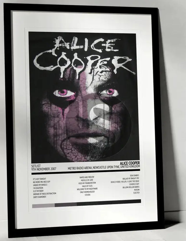 Alice Cooper Psychodrama Tour Metro Radio Arena Newcastle upon Tyne 9th November 2007 - Setlist Tour Poster - Setlist