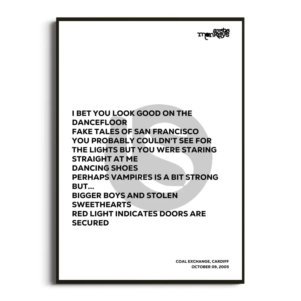 Arctic Monkeys 2006 Setlist Posters - Whatever People Say I Am That’s What I’m Not Uk Tour Setlists