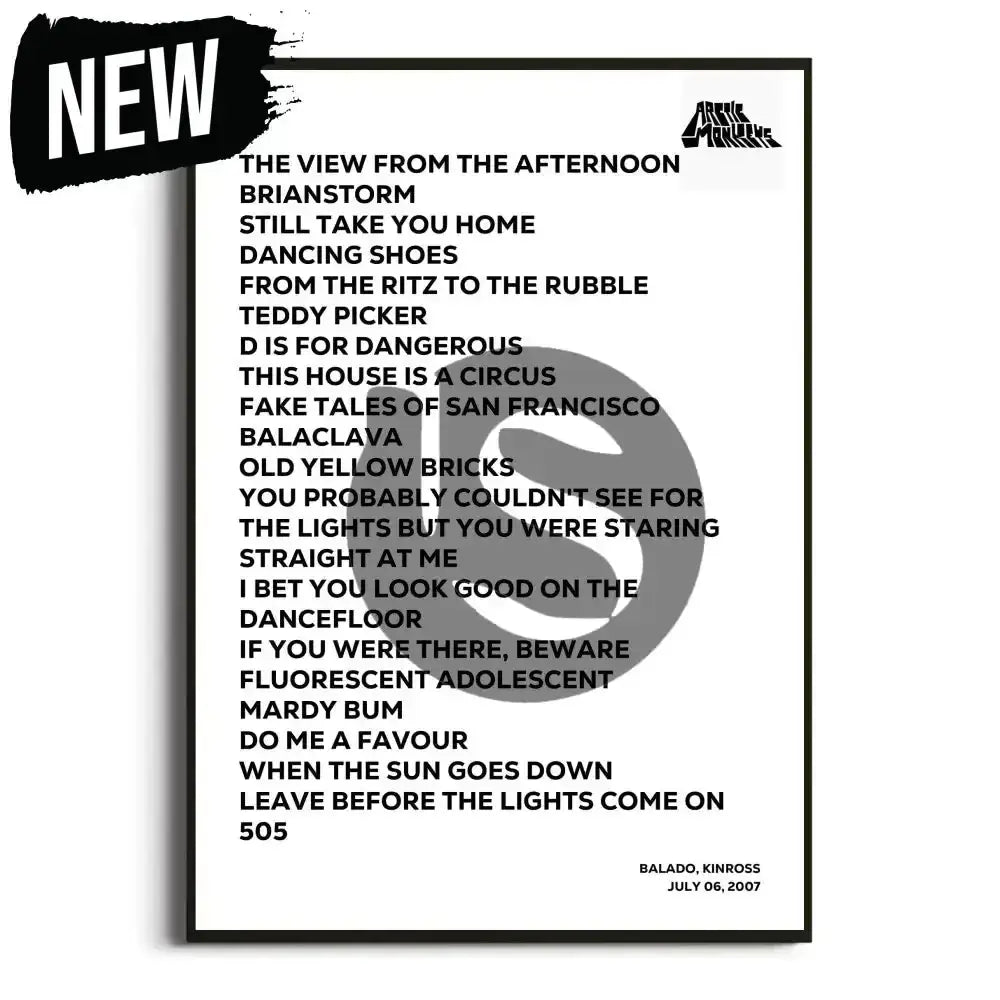 Arctic Monkeys Favourite Worst Nightmare UK Tour Posters - Setlist