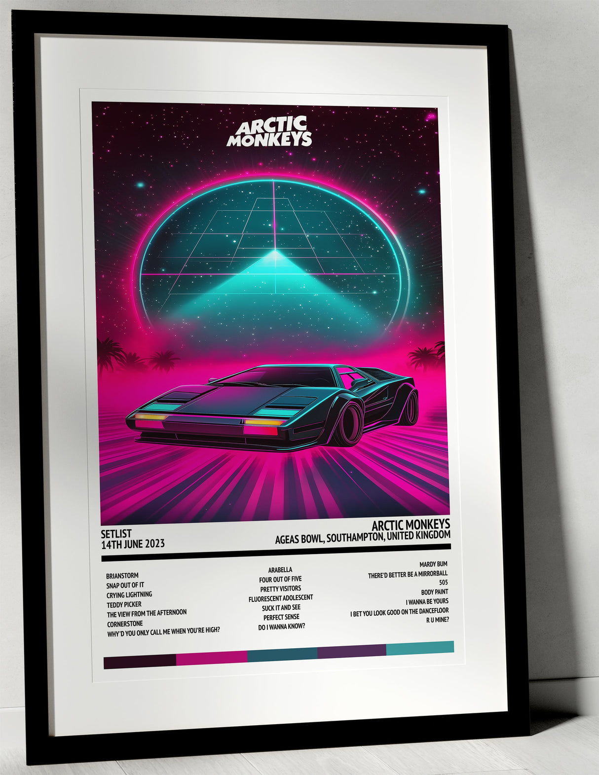 Arctic Monkeys The Car Ageas Bowl Southampton 14th June 2023 - Setlist Tour Poster - Setlist