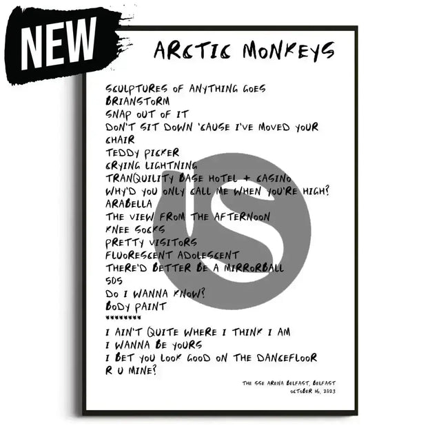 Arctic Monkeys The Car UK Tour Posters - Setlist