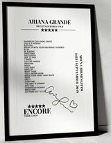 Ariana Grande 14th September 2019 Arena Birmingham Birmingham Setlist Poster - Setlist