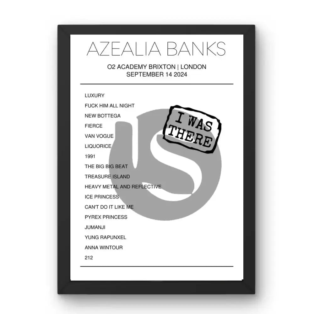 Azealia Banks September 14, 2024 O2 Academy Brixton London Setlist Poster - Setlist