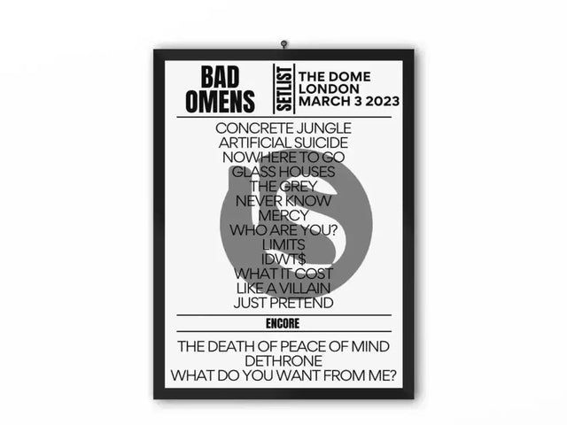 Bad Omens Setlist The Dome London March 3 2023 - Setlist