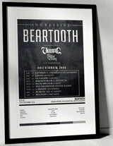 Beartooth Aggressive Engine Rooms Southampton 13th December 2016 - Setlist Tour Poster - Setlist