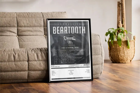 Beartooth The Aggressive Tour Leeds Beckett University Leeds 9th December 2016 - Setlist Tour Poster - Setlist