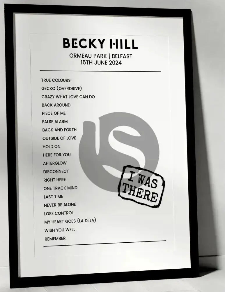 Becky Hill 15th June 2024 Ormeau Park Belfast - I Was There - Setlist