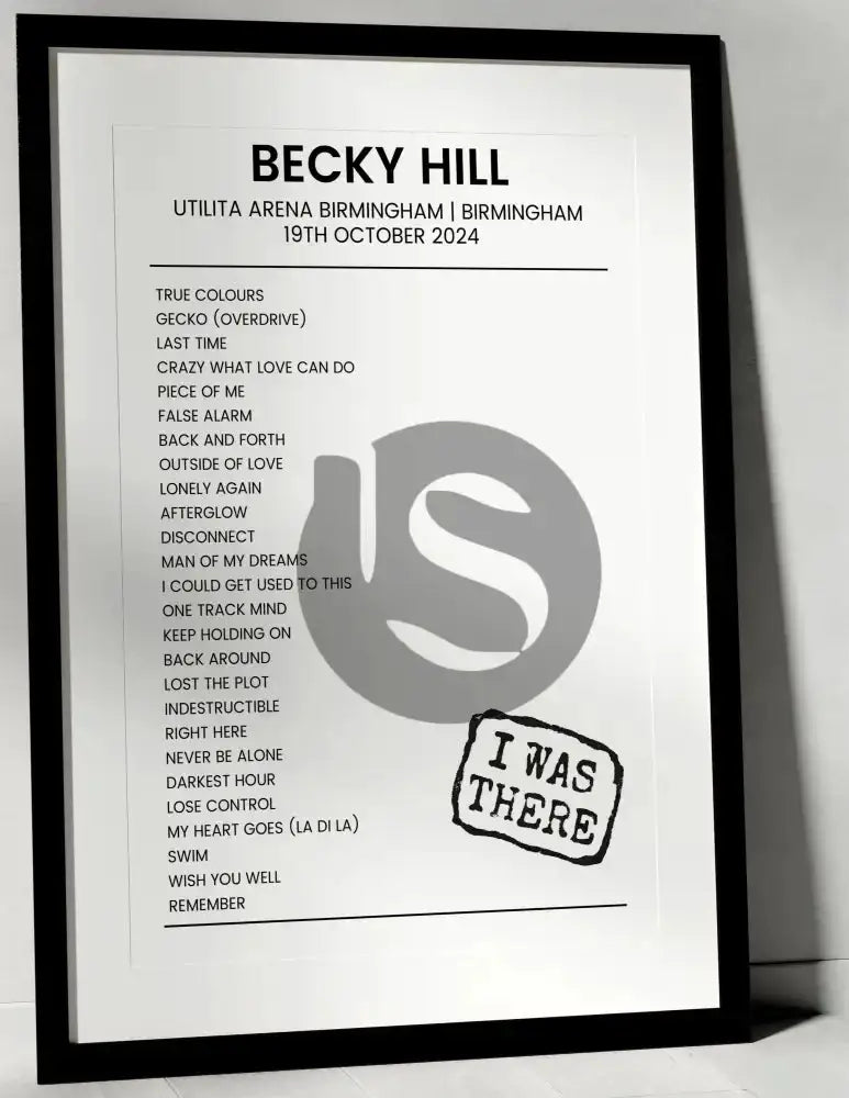 Becky Hill 19th October 2024 Utilita Arena Birmingham Birmingham - I Was There - Setlist