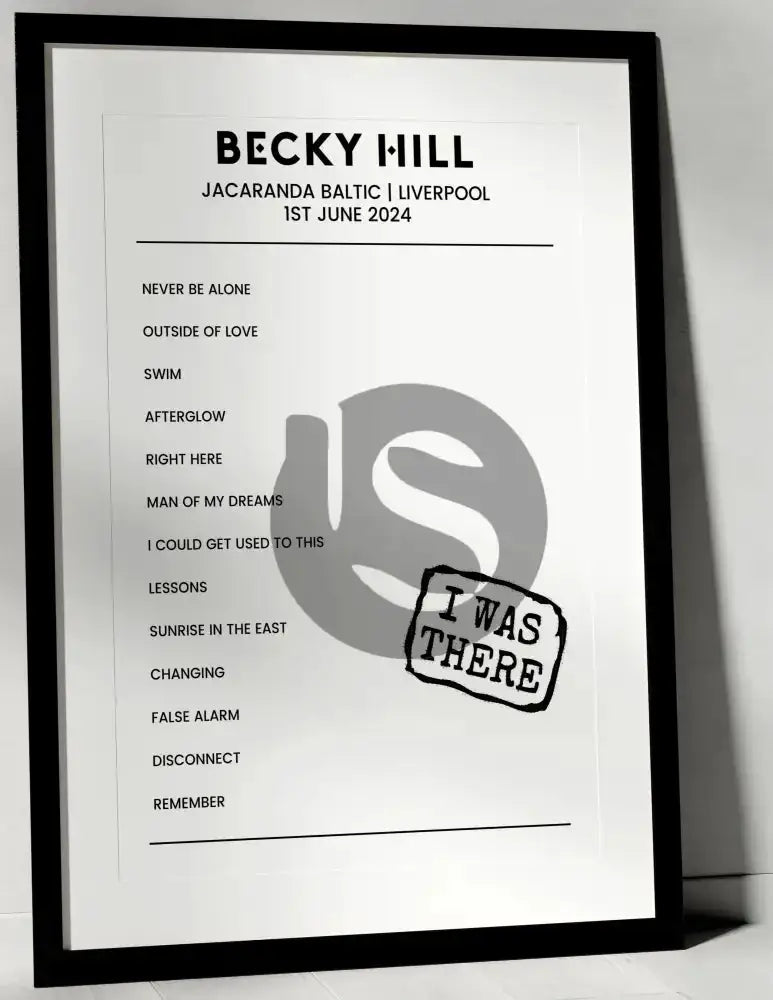 Becky Hill 1st June 2024 Jacaranda Baltic Liverpool - I Was There - Setlist