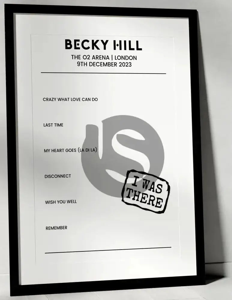 Becky Hill 9th December 2023 The O2 Arena London - I Was There - Setlist