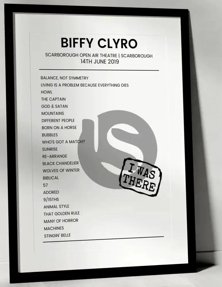 Biffy Clyro 14th June 2019 Scarborough Open Air Theatre Scarborough - I Was There - Setlist