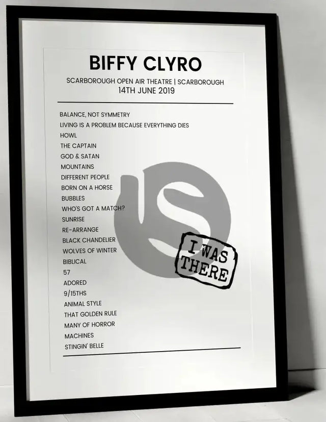 Biffy Clyro 14th June 2019 Scarborough Open Air Theatre Scarborough - I Was There - Setlist