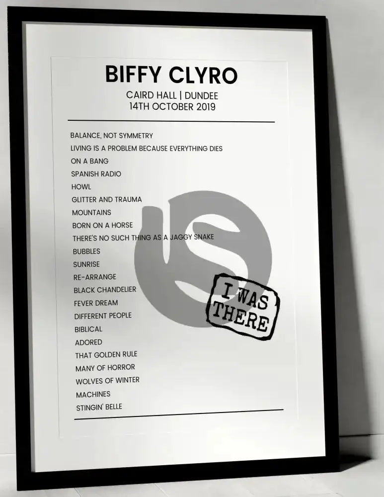 Biffy Clyro 14th October 2019 Caird Hall Dundee - I Was There - Setlist