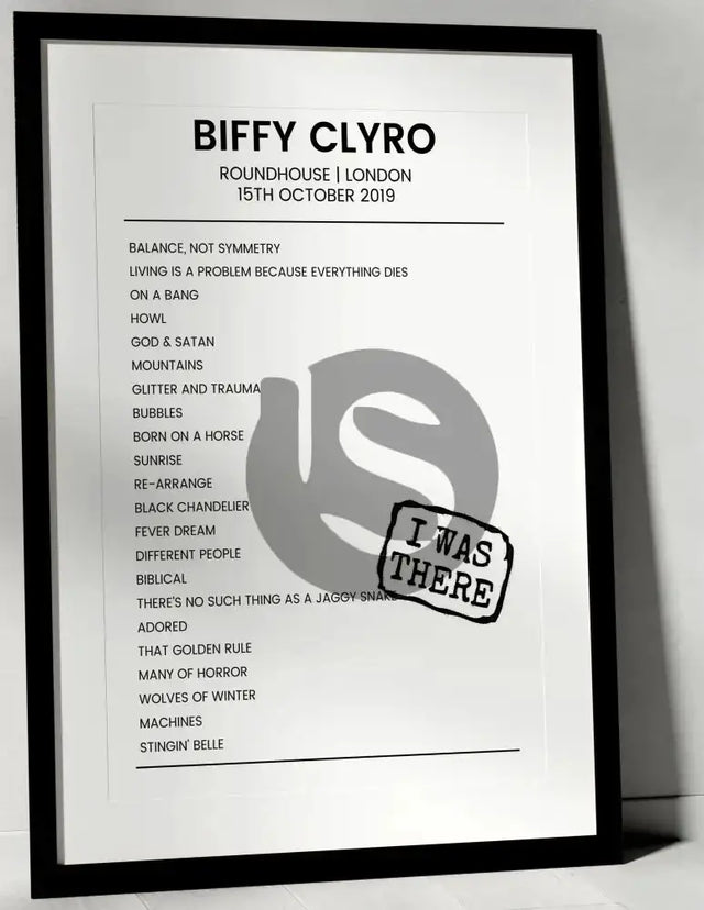 Biffy Clyro 15th October 2019 Roundhouse London - I Was There - Setlist