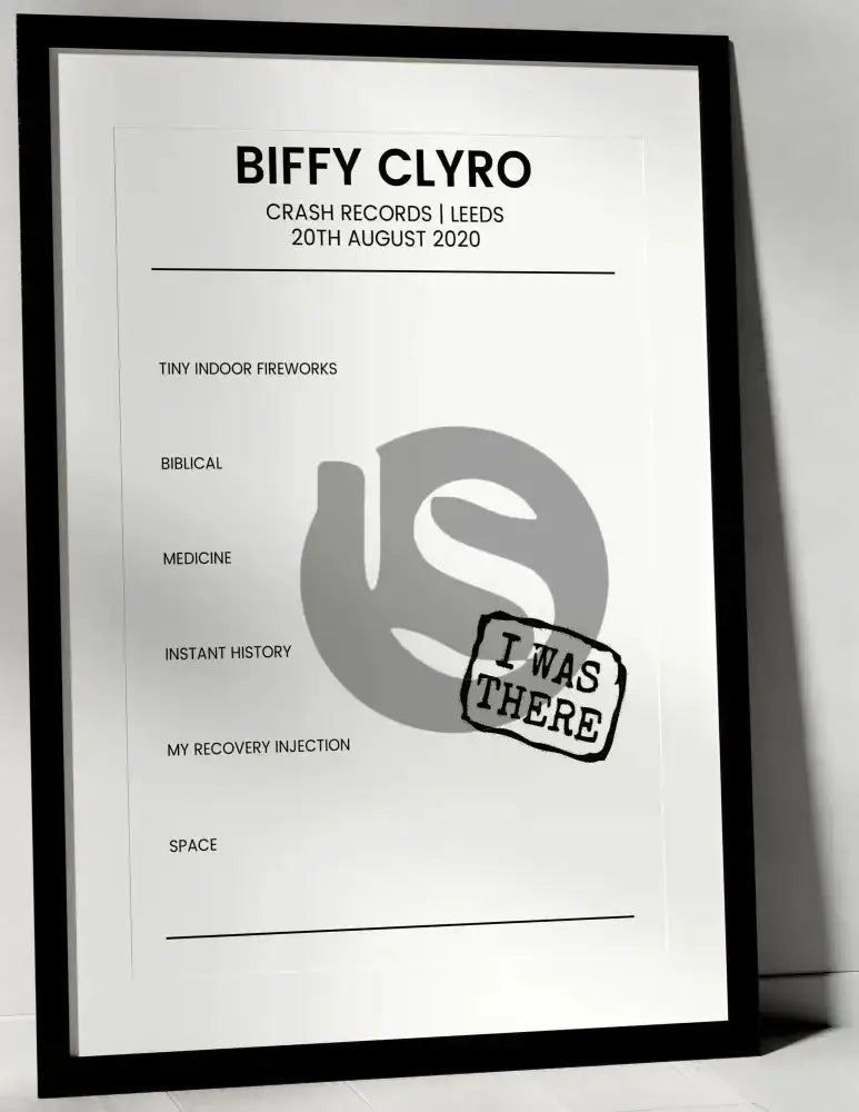 Biffy Clyro 20th August 2020 Crash Records Leeds - I Was There - Setlist