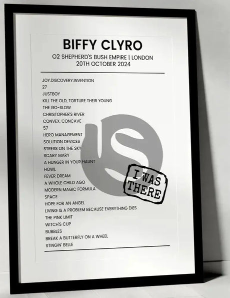 Biffy Clyro 20th October 2024 O2 Shepherd's Bush Empire London - I Was There - Setlist