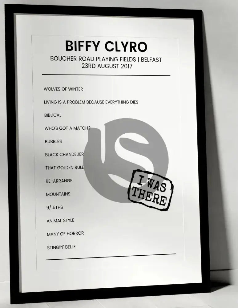 Biffy Clyro 23rd August 2017 Boucher Road Playing Fields Belfast - I Was There - Setlist