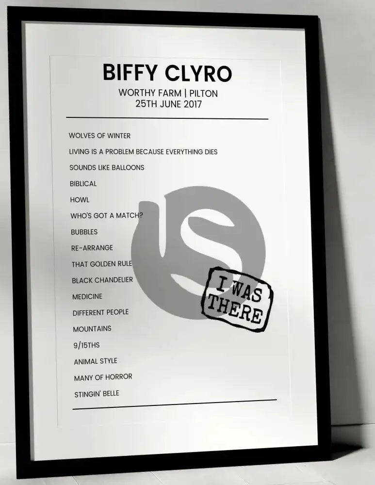 Biffy Clyro 25th June 2017 Worthy Farm Pilton - I Was There - Setlist