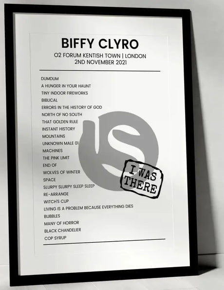 Biffy Clyro 2nd November 2021 O2 Forum Kentish Town London - I Was There - Setlist