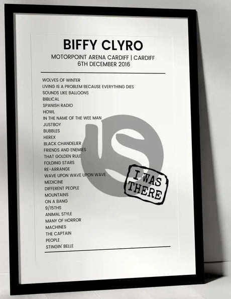 Biffy Clyro 6th December 2016 Motorpoint Arena Cardiff Cardiff - I Was There - Setlist