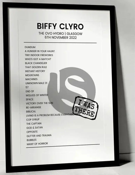 Biffy Clyro 6th November 2022 The OVO Hydro Glasgow - I Was There - Setlist