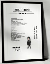 Billie Eilish 14th June 2022 The OVO Hydro Glasgow Setlist Poster - Setlist