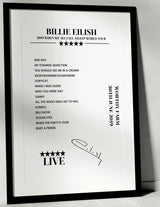 Billie Eilish 30th June 2019 Worthy Farm Pilton Setlist Poster - Setlist