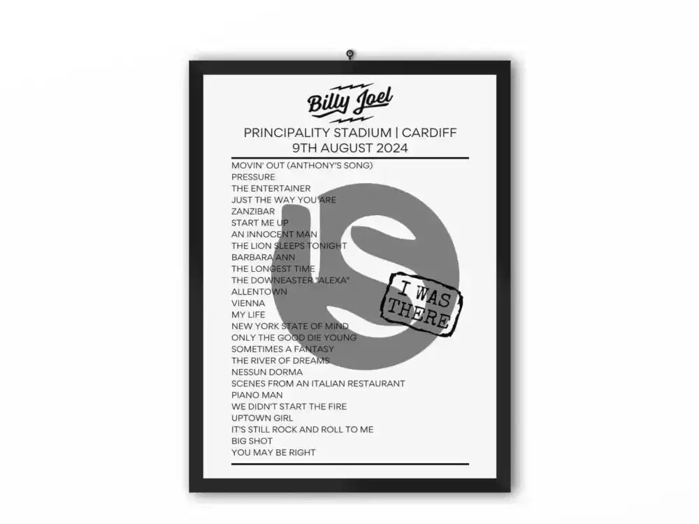 Billy Joel Cardiff August 2024 - Setlist Poster - Setlist