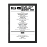 Billy Joel Elmont December 31, 2023 Setlist Poster - Setlist