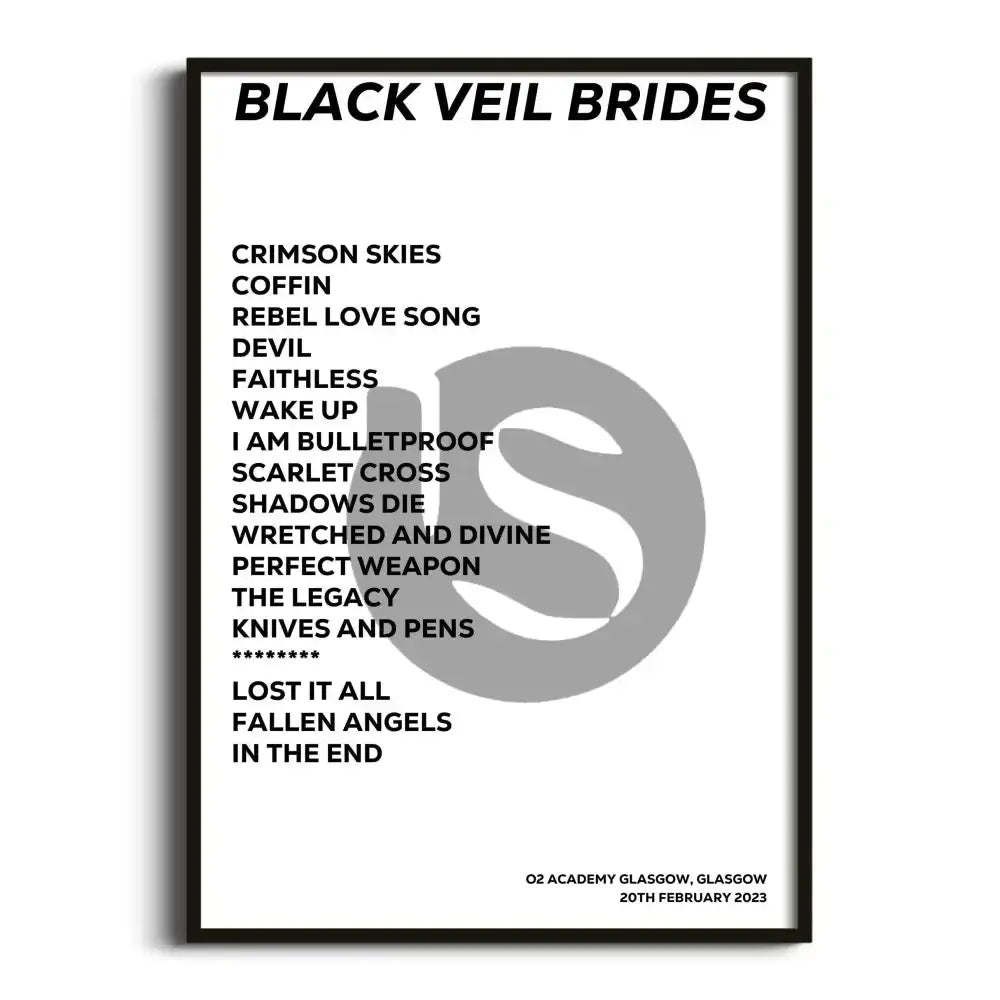 Black Veil Brides Glasgow 20th February 2023 - Gig Setlist - Setlist