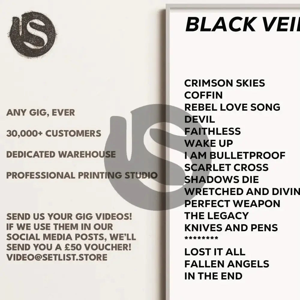 Black Veil Brides Glasgow 20th February 2023 - Gig Setlist - Setlist