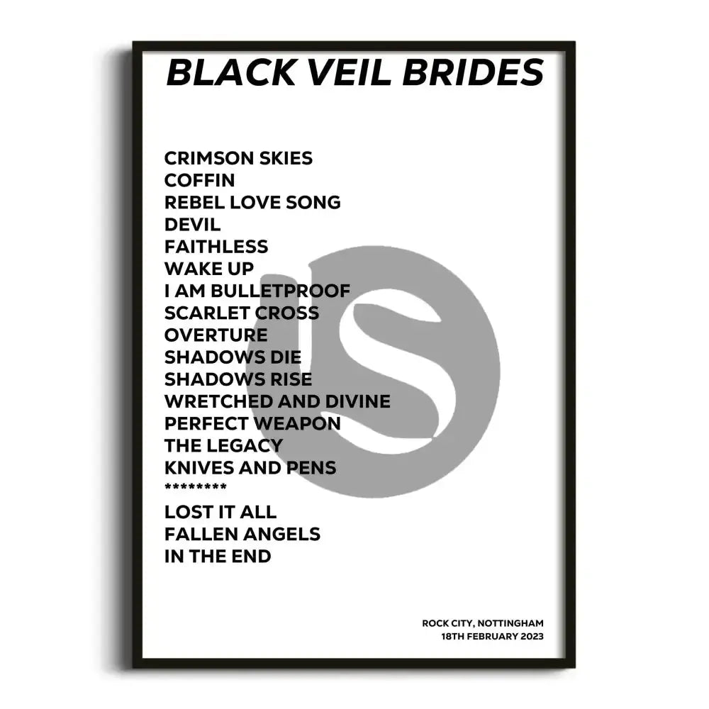 Black Veil Brides Nottingham 18th February 2023 - Gig Setlist - Setlist