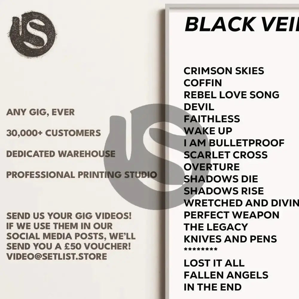 Black Veil Brides Nottingham 18th February 2023 - Gig Setlist - Setlist