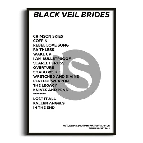 Black Veil Brides Southampton 24th February 2023 - Gig Setlist - Setlist