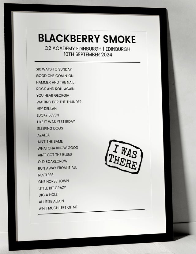 Blackberry Smoke 10th September 2024 O2 Academy Edinburgh Edinburgh - I Was There - Setlist