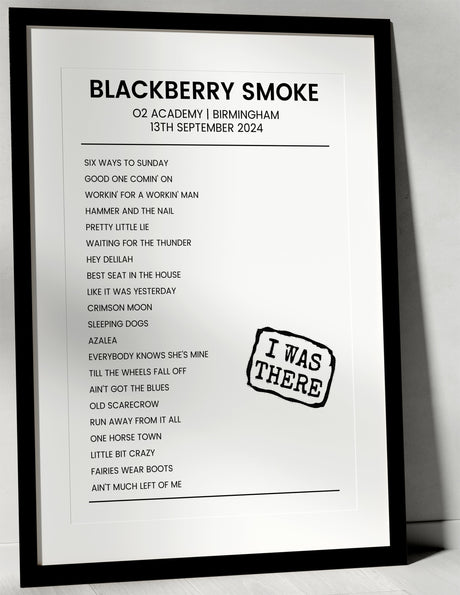 Blackberry Smoke 13th September 2024 O2 Academy Birmingham - I Was There - Setlist